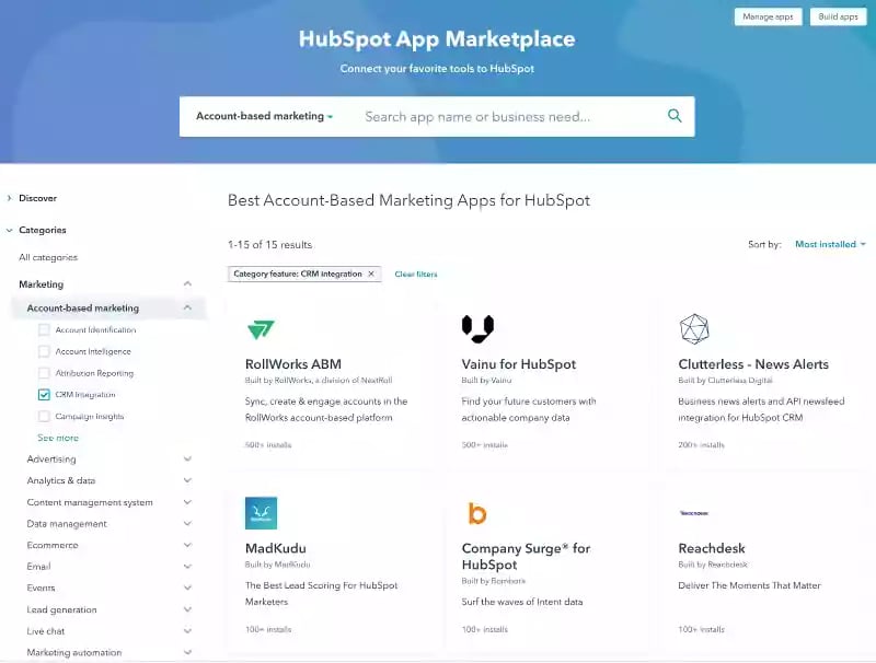 Integraciones de HubSpot ABM