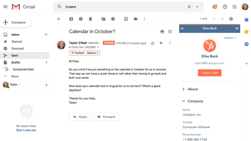 HubSpot email integration