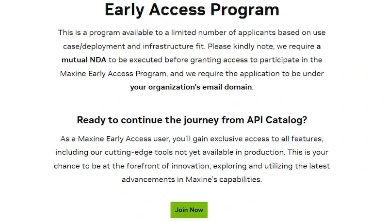 Nvidia Early Access Program