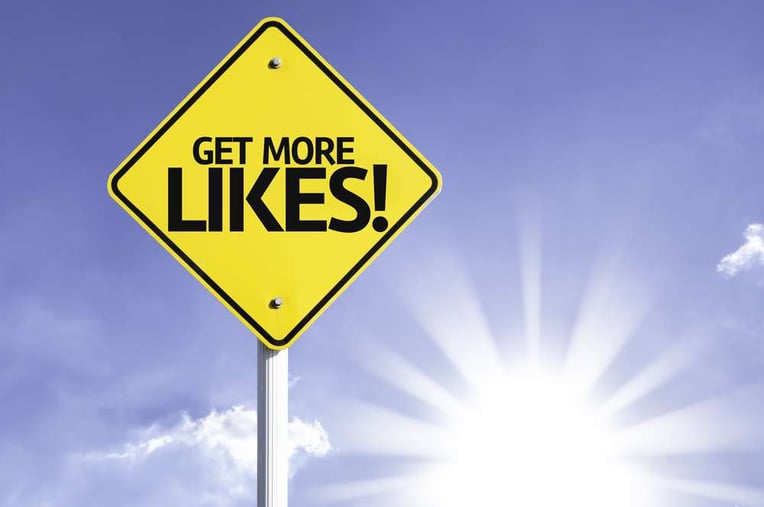 Get More Likes! road sign with sun background