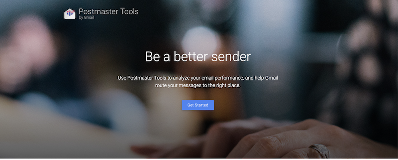 The dashboard of Google Postmaster Tools, which displays data on sender reputation for Gmail.
