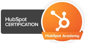 Icona del badge per la certificazione SEO di HubSpot Academy.