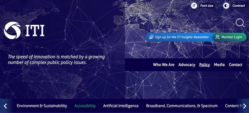 Página web de ITIC que explica el VPAT (Voluntary Product Accessibility Template), una herramienta para evaluar la accesibilidad de productos.