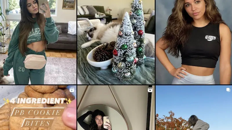 La influencer de fitness Nikki Blackketter promocionando ropa de Gymshark, destacando una asociación de marca a largo plazo.