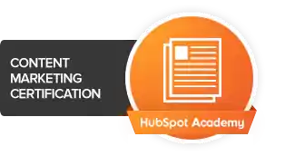 HubSpot 内容营销认证证书示例