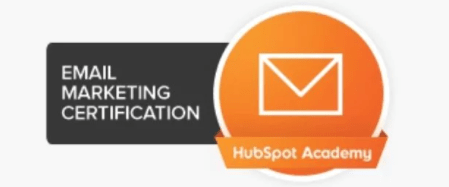 HubSpot 电子邮件营销认证证书示例